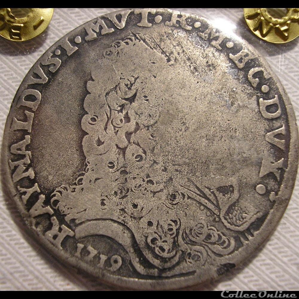 1719 Ducato di Modena e Reggio, Scudo - Rinaldo d'Este (1695-1737) 3 monnaie monde italie 1719 ducato di modena e reggio scudo rinaldo este 1695 1737