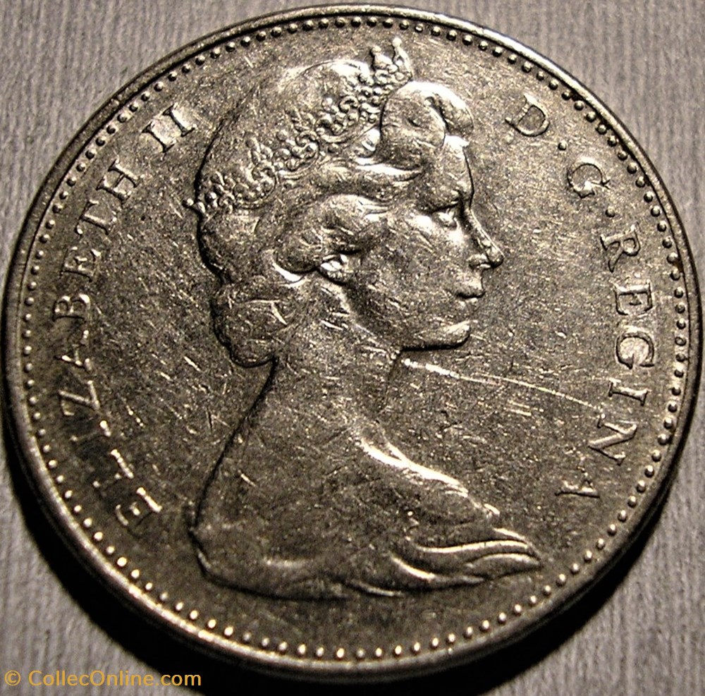 monnaie monde canadum elizabeth ii 5 cents 1972