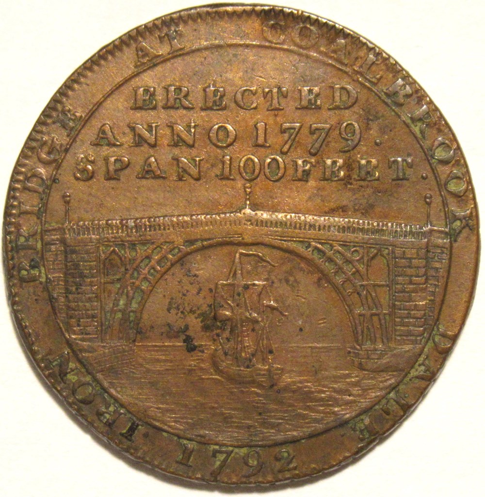 monnaies monde royaume uni 1792 halfpenny coalbrook dale token shropshire england
