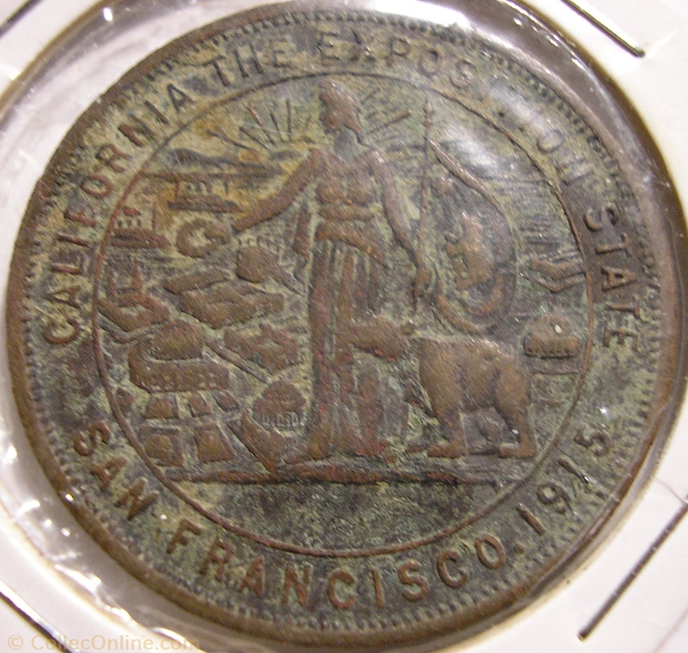 1915 Exhibition Token - Expo Panama Pacific International USA monnaie monde etat uni 1915 exhibition token expo panama pacific international usa