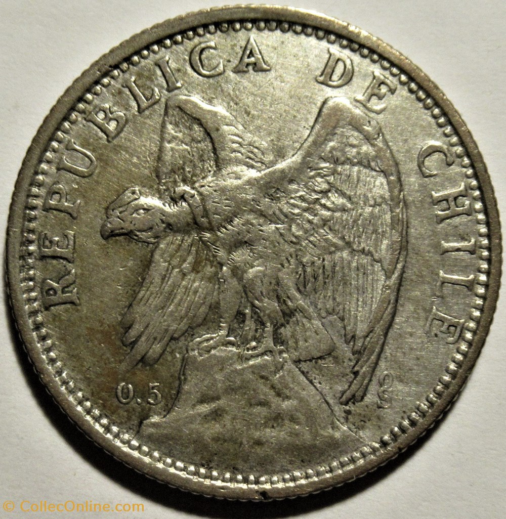 Chile - Un Peso 1927 Santiago monnaies monde chili chile un peso 1927 santiago
