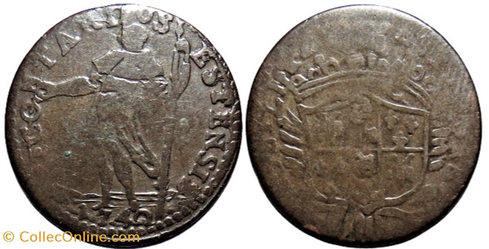 1740 Ducato di Modena e Reggio, 5 Soldi - Francesco III d'Este monnaies europe medievale 1740 ducato di modena e reggio 5 soldi francesco iii este