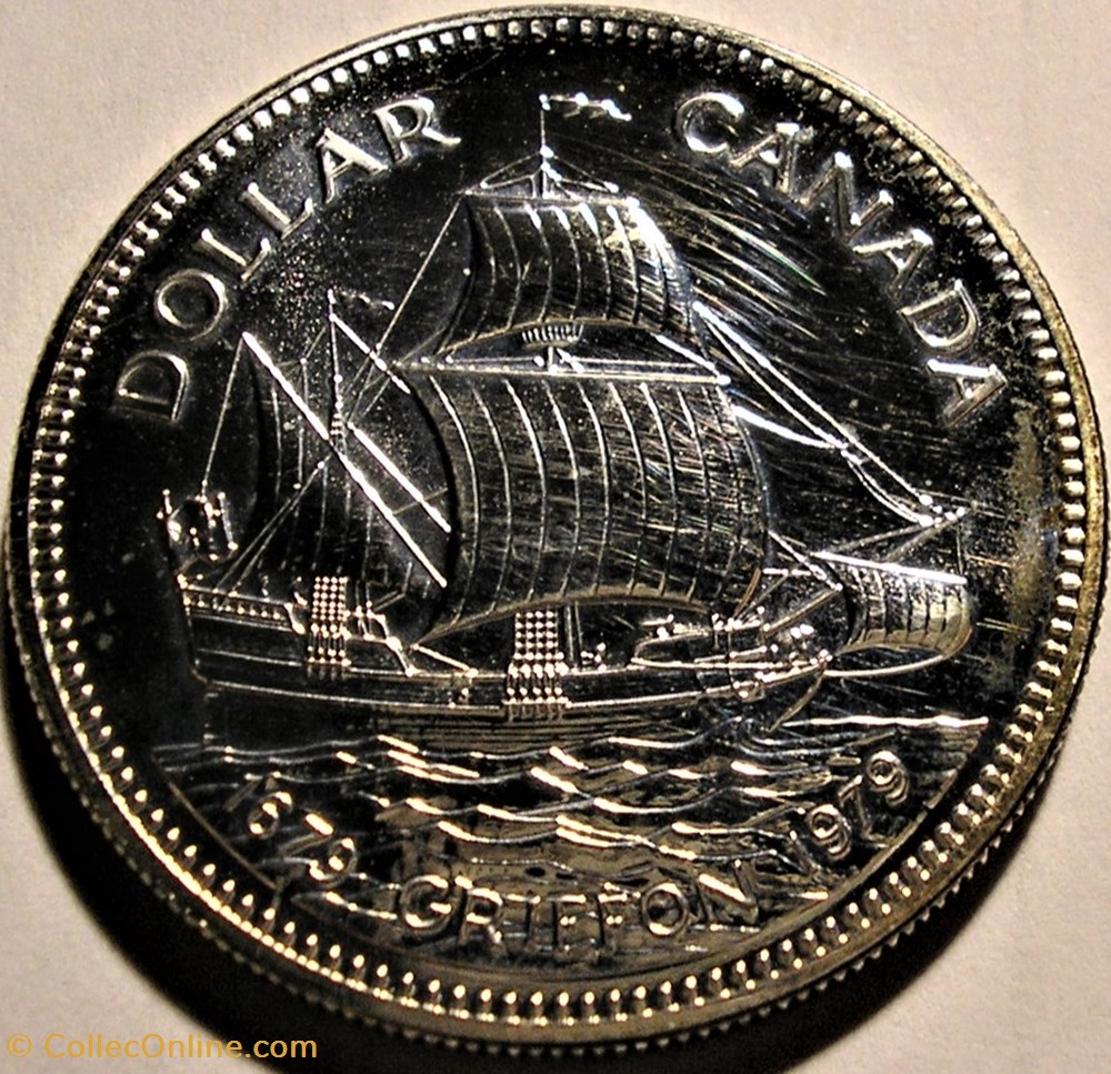Elizabeth II - One Dollar 1679-1979 - Griffon's 300th Anniversary monnaie monde canadum elizabeth ii one dollar 1679 1979 griffos 300th anniversary