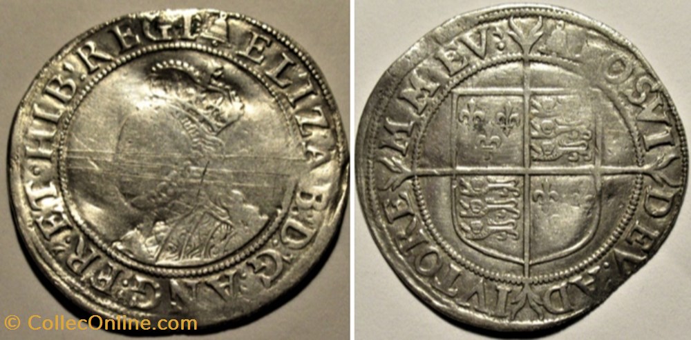Elizabeth I Tudor - One Shilling 1582-83 - Kingdom of England monnaies europe medievale royaume angleterre elizabeth i tudor one shilling 1582 83 kingdom of england