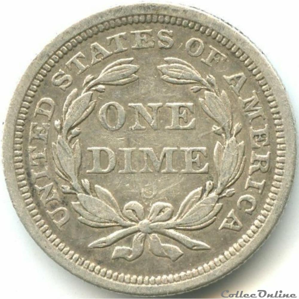 ←1854→ o Dime / 10 Cents monnaies monde etats unis 1854 o dime 10 cents