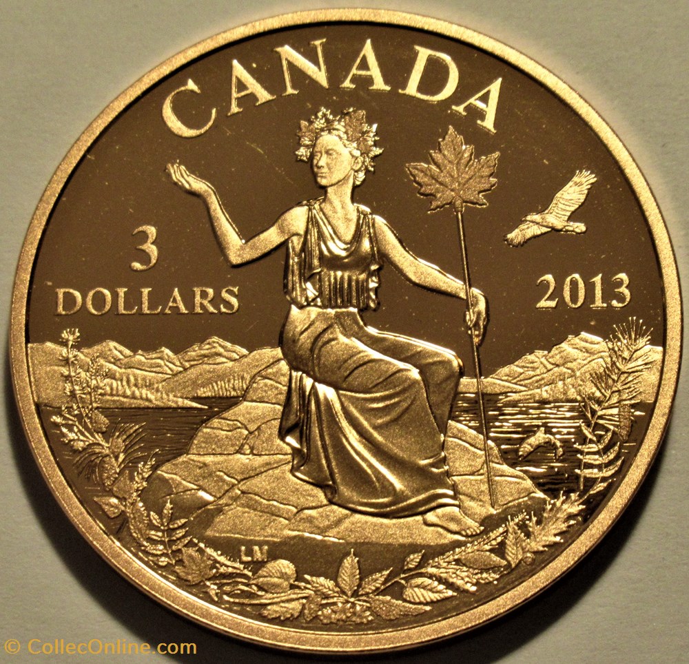 Elizabeth II - 3 Dollars 2013 - Canada Allegory 3 monnaies monde elizabeth ii 3 dollars 2013 canada allegory
