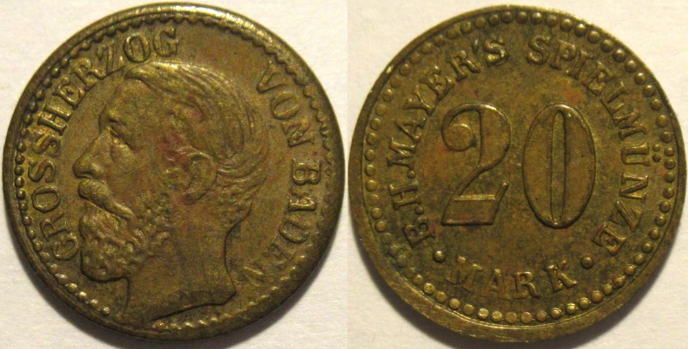 monnaies paranumismatique jetons poids spiel munze baden c 1871 german token
