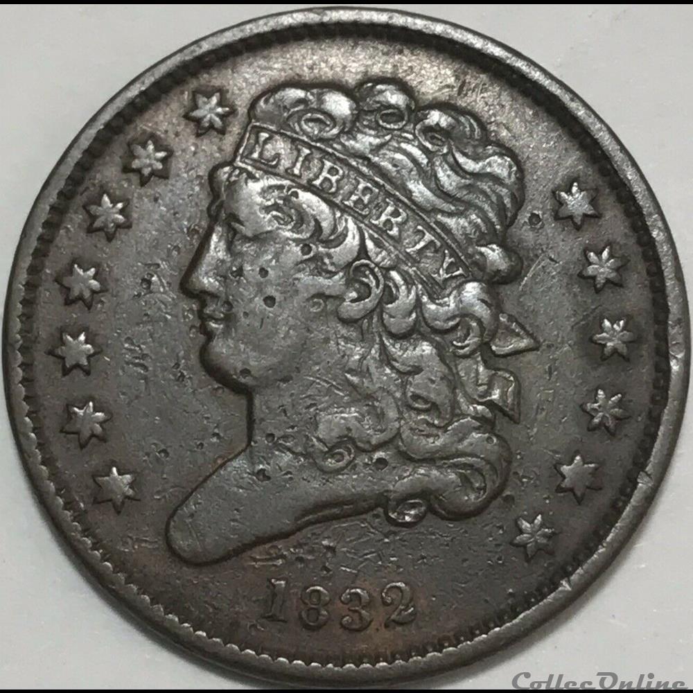 1832 Classic Head Half Cent 3 monnaie monde etat uni 1832 classic head half cent