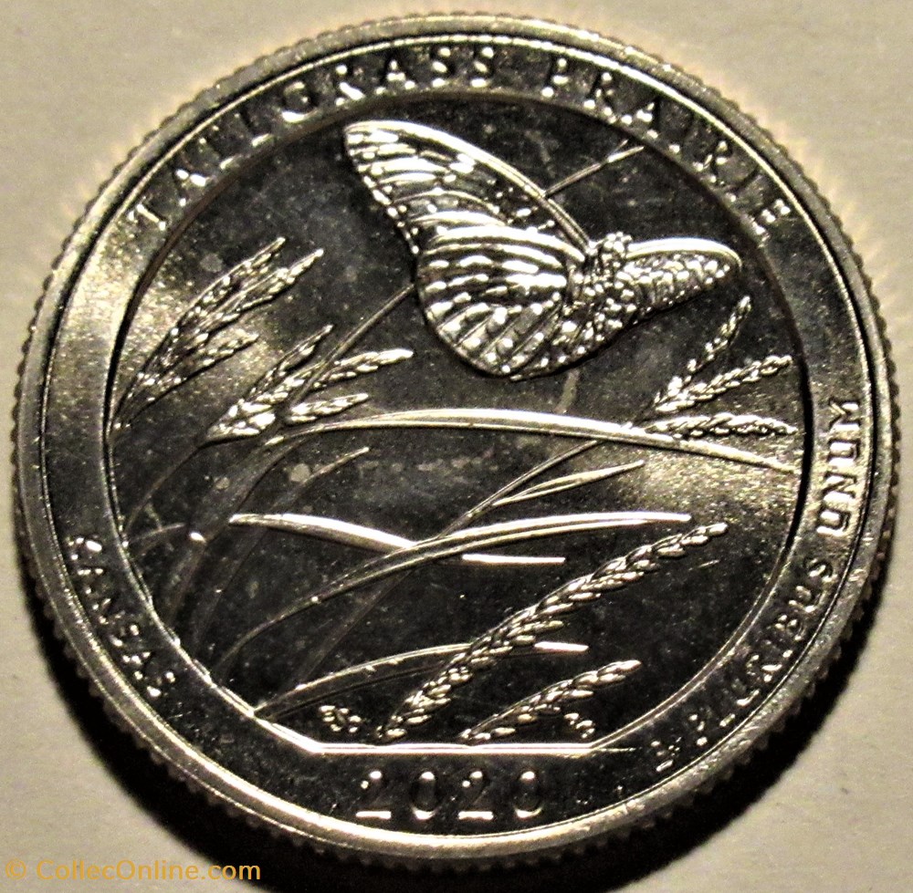 Tallgrass Prairie Nt. Preserve - 2020 S Quarter Dollar - Kansas State 2 monnaies monde etats unis tallgrass prairie nt preserve 2020 s quarter dollar kansas state