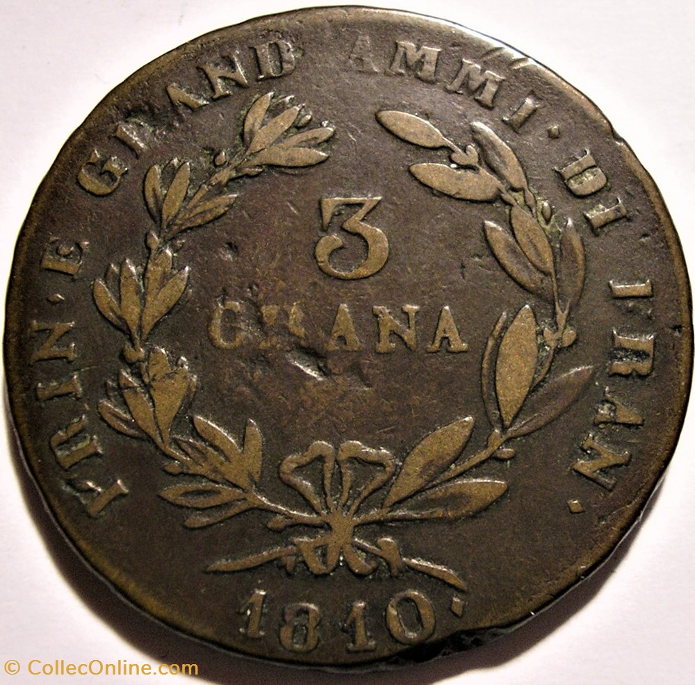 1810 Royaume de Naples, 3 Grana - Joachim Murat 2 monnaies monde italie 1810 royaume de naples 3 grana joachim murat
