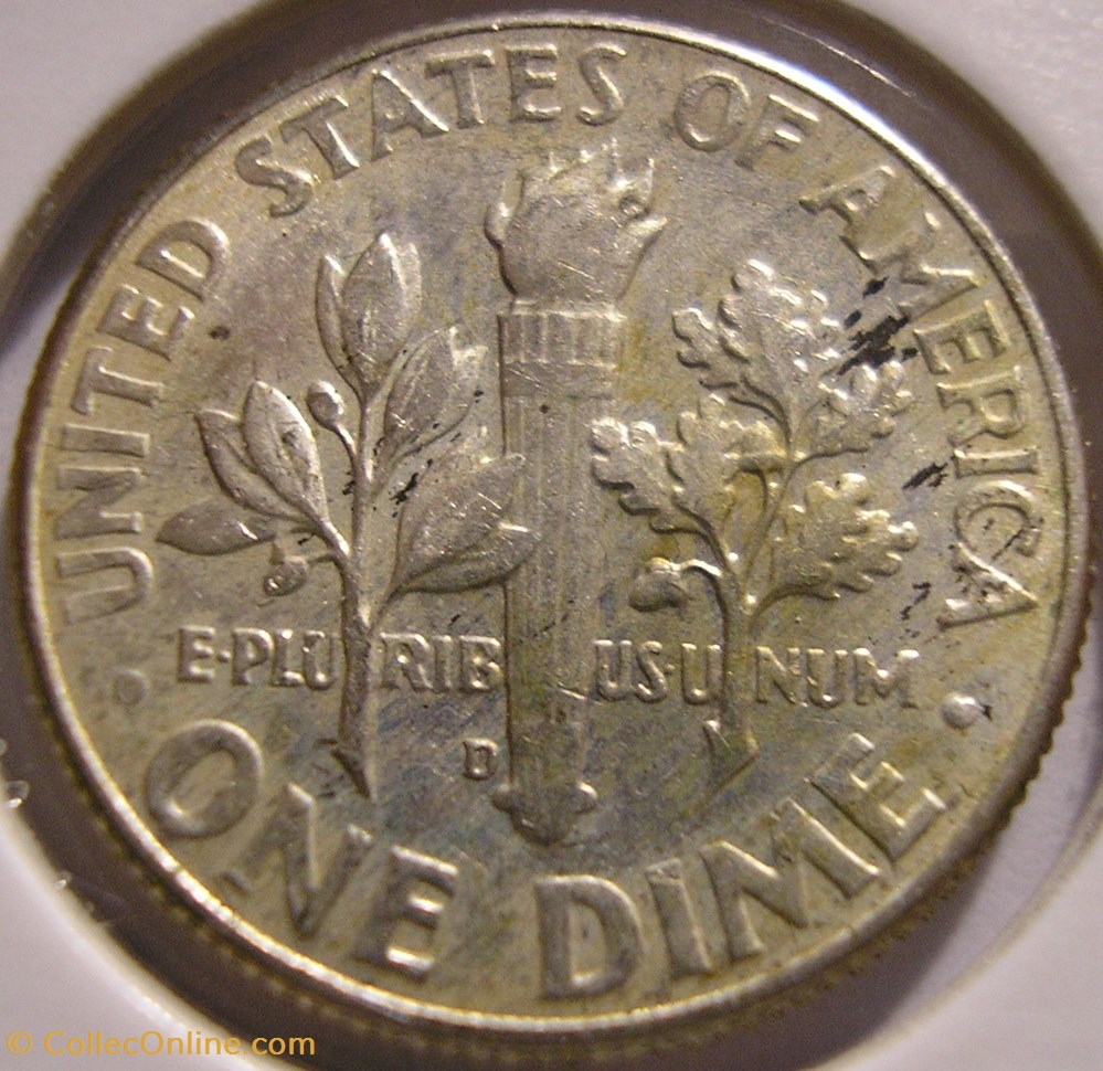 1964 Denver Dime - Blunt 9 2 monnaies monde etats unis 1964 denver dime blunt 9