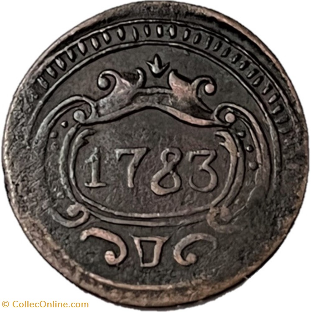 1783 Duchy of Modena e Reggio, 1 Soldo - Ercole III d'Este (var) monnaies monde italie 1783 duchy of modena e reggio 1 soldo ercole iii este var