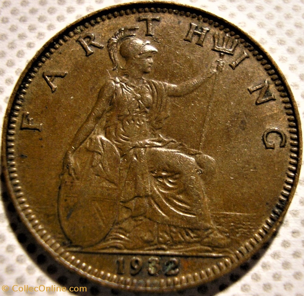 George V - Farthing 1932 - Great Britain 3 monnaies monde royaume uni george v farthing 1932 great britain