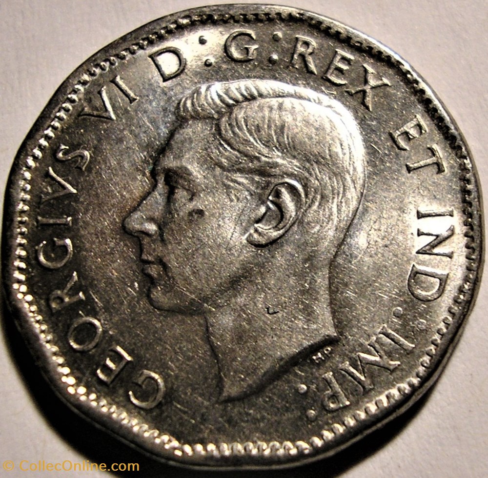 George VI - Five Cents 1945 Victory (ex.2) monnaie monde canadum george vi five cents 1945 victory ex 2