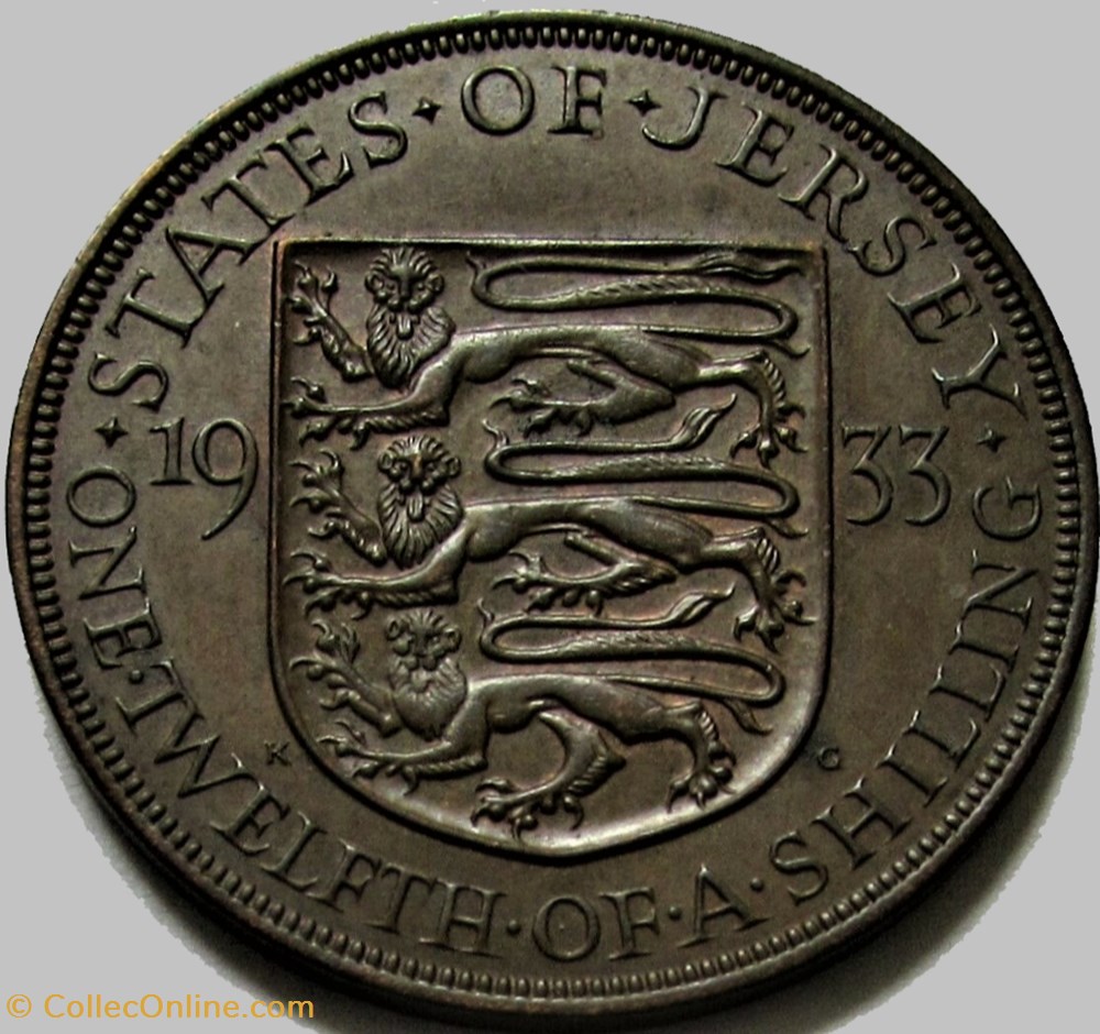 George V - 1/12 Shilling 1933 - Jersey 3 monnaies monde george v 1 12 shilling 1933 jersey