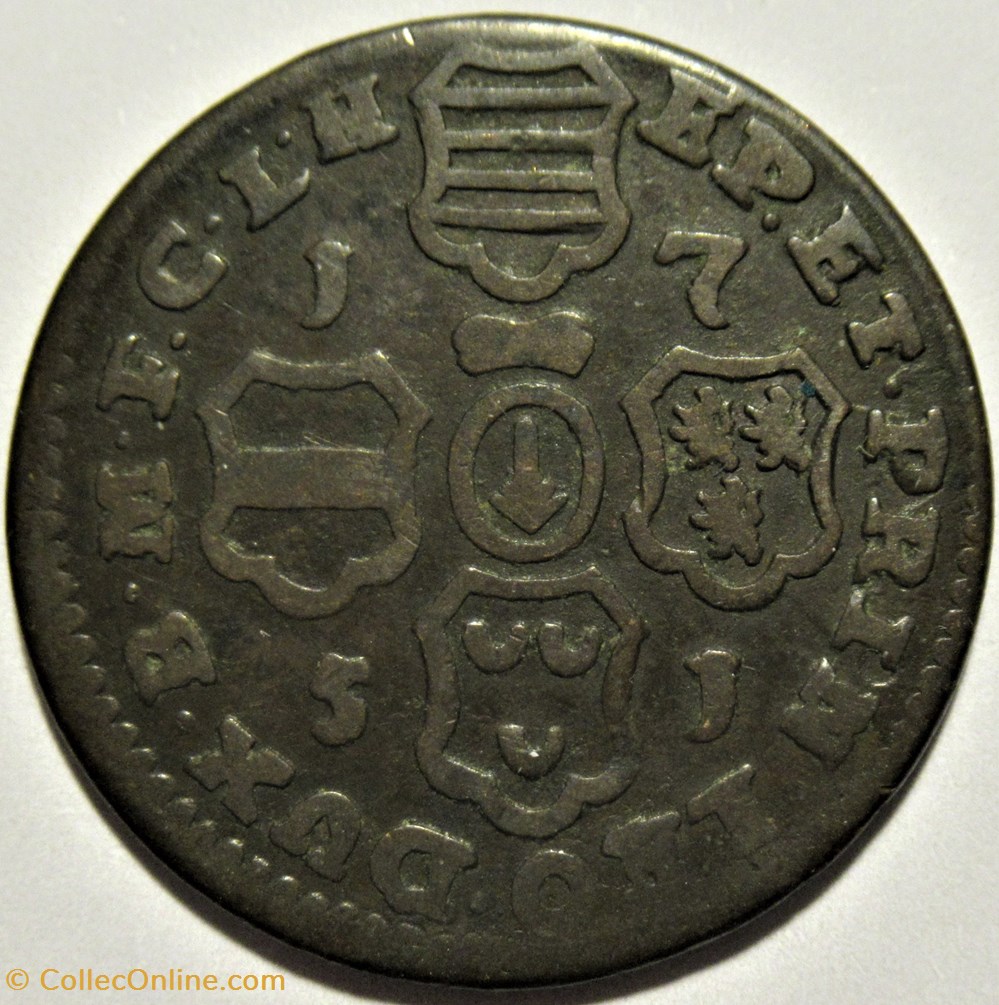 1751 Jean-Théodore de Bavière, 2 Liards - Principauté de Liège 3 monnaies europe medievale saint empire romain germanique 1751 jean theodore de baviere 2 liards principaute de liege