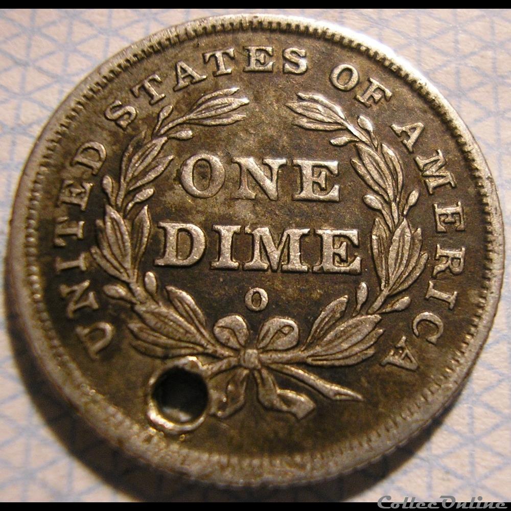 1839 o Dime / 10 Cents 4 monnaies monde etats unis 1839 o dime 10 cents