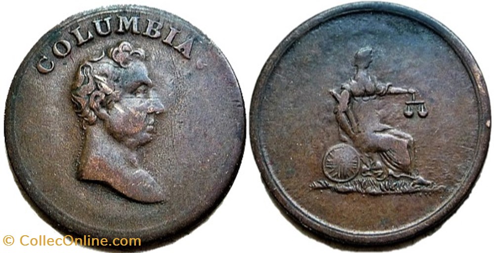 ca.1820' One Farthing, Columbia (ex.2) monnaies monde canada ca 1820 one farthing columbia ex 2