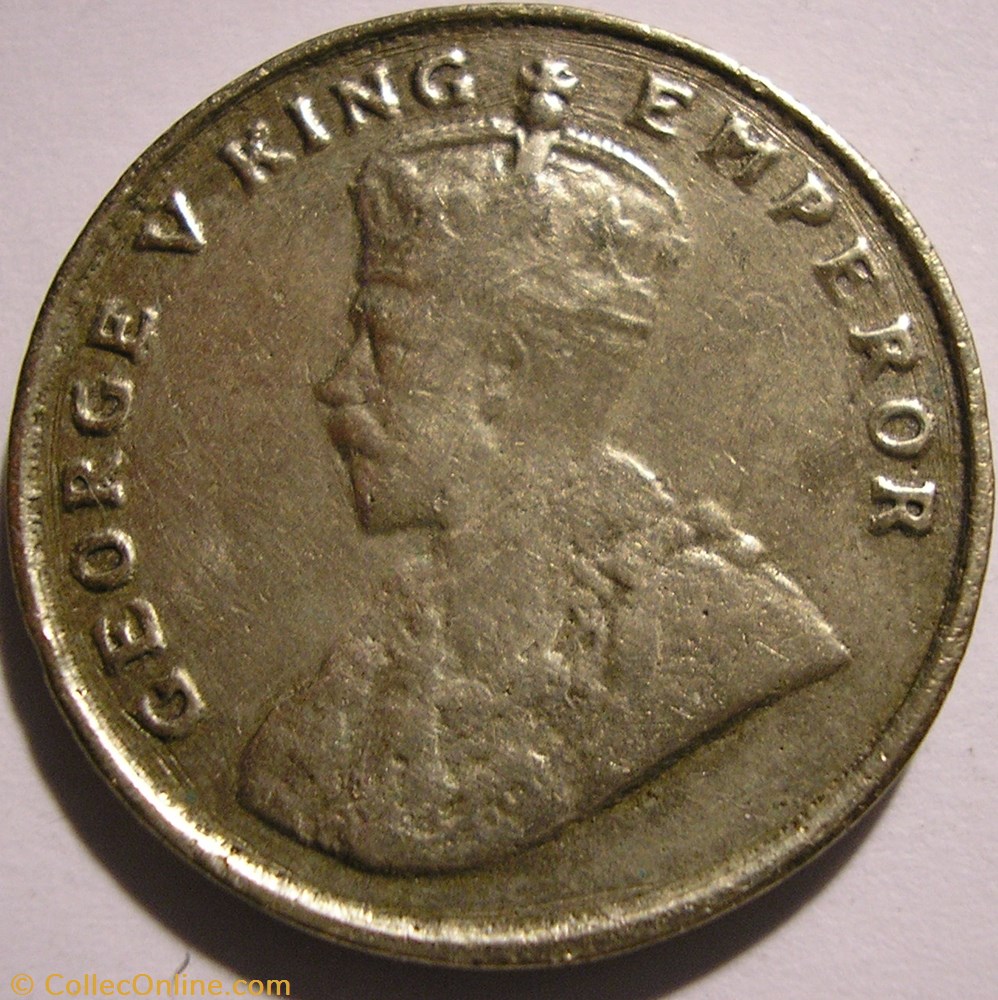 George V - 8 Annas 1919 Calcutta - British India monnaie monde inde george v 8 annas 1919 calcutta british india