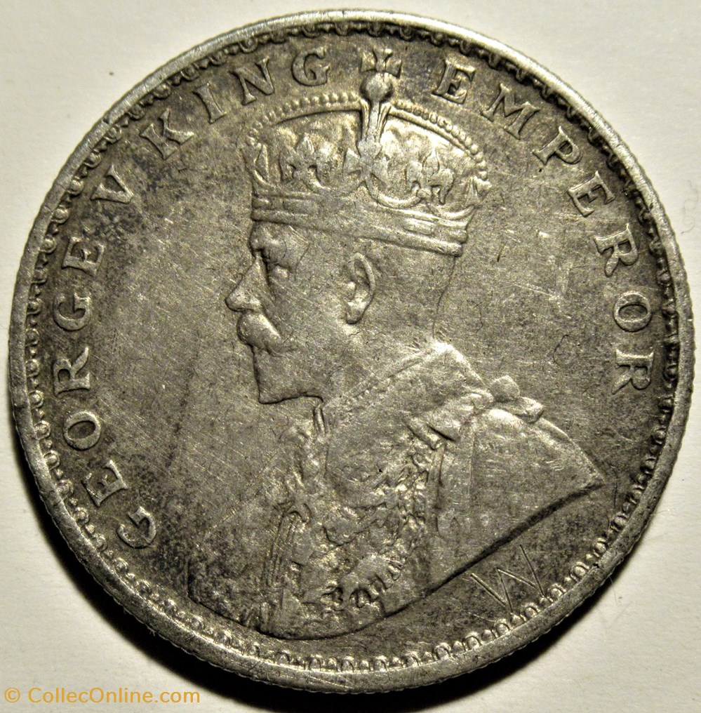 George V - One Rupee 1915 Calcutta - British India 2 monnaies monde inde george v one rupee 1915 calcutta british india