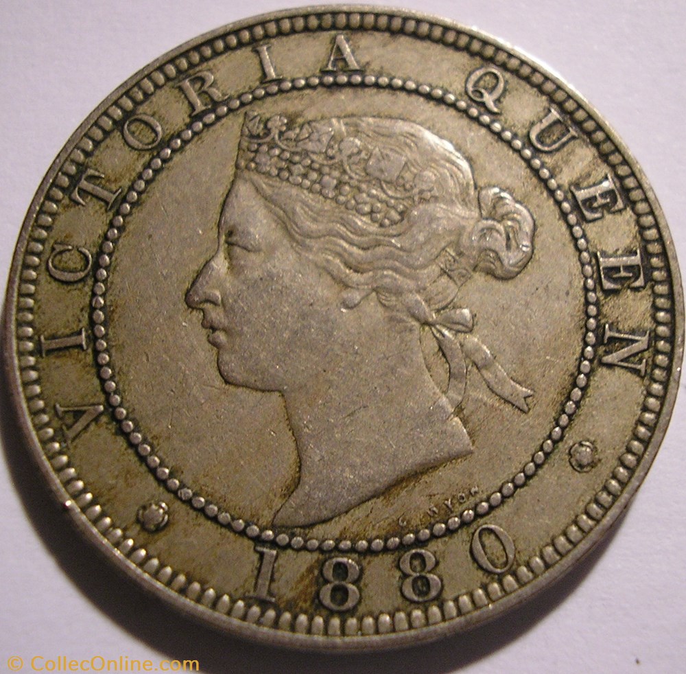 monnaies monde jamaique victoria one penny 1880 jamaica island