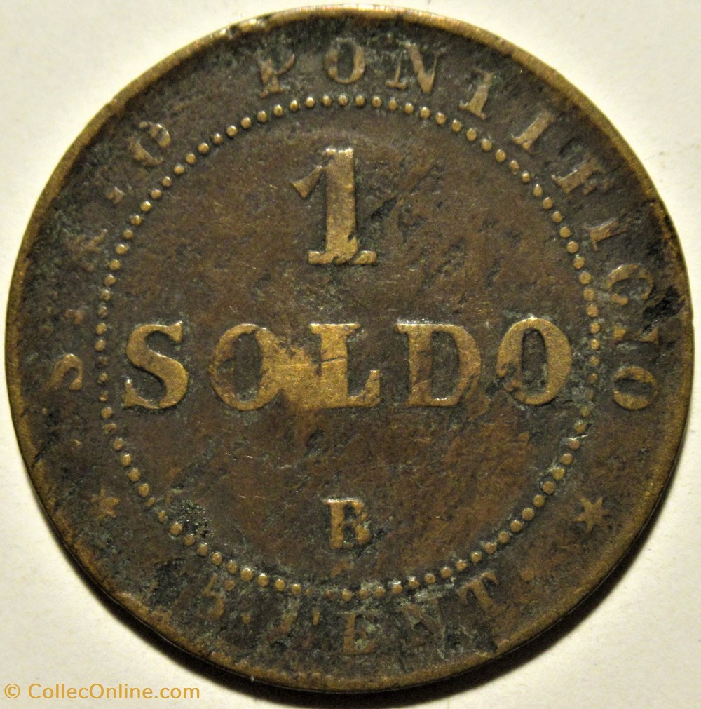 Pio IX, Pope - 1 Soldo 1866, Anno XXI - Roma, Vaticano 3 monnaies monde pio ix pope 1 soldo 1866 anno xxi roma vaticano
