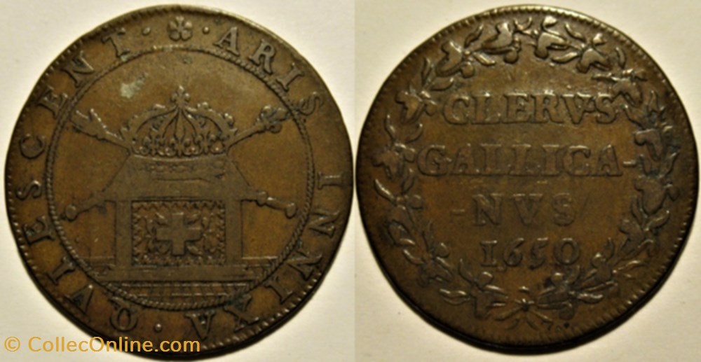 Louis XIV, Régence - Jeton 1650 - Assemblée du Clergé de France monnaies jetons mereaux louis xiv regence jeton 1650 assemblee du clerge de france