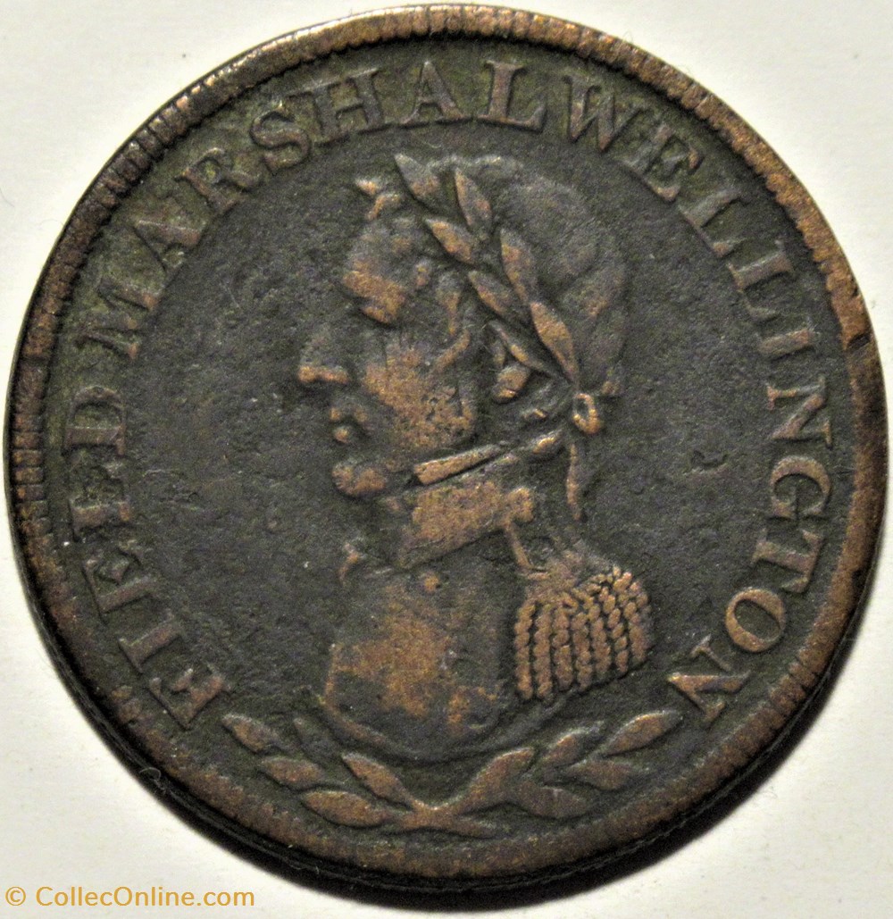 monnaies monde canada wellington half penny token 1813 britannia