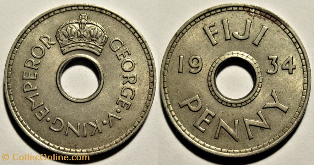 George V - One Penny 1934 - Fiji monnaies monde iles fidji george v one penny 1934 fiji