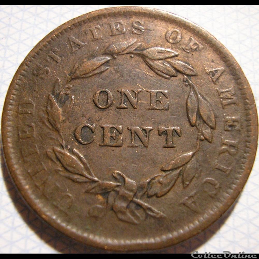 1839 One Cent 3 monnaie monde etat uni 1839 one cent