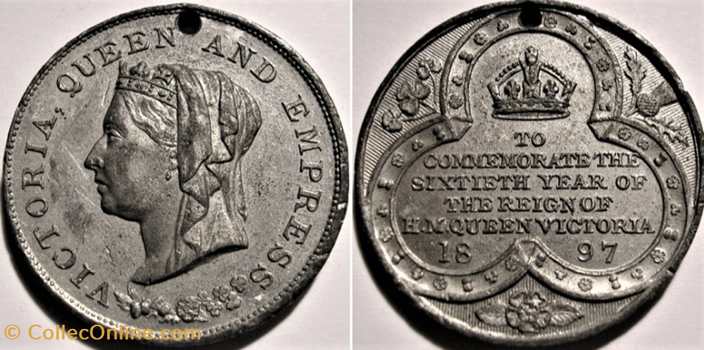 Victoria - Diamond Jubilee Medallion 1897 - GB monnaie jeton mereaux victoria diamond jubilee medallion 1897 gb