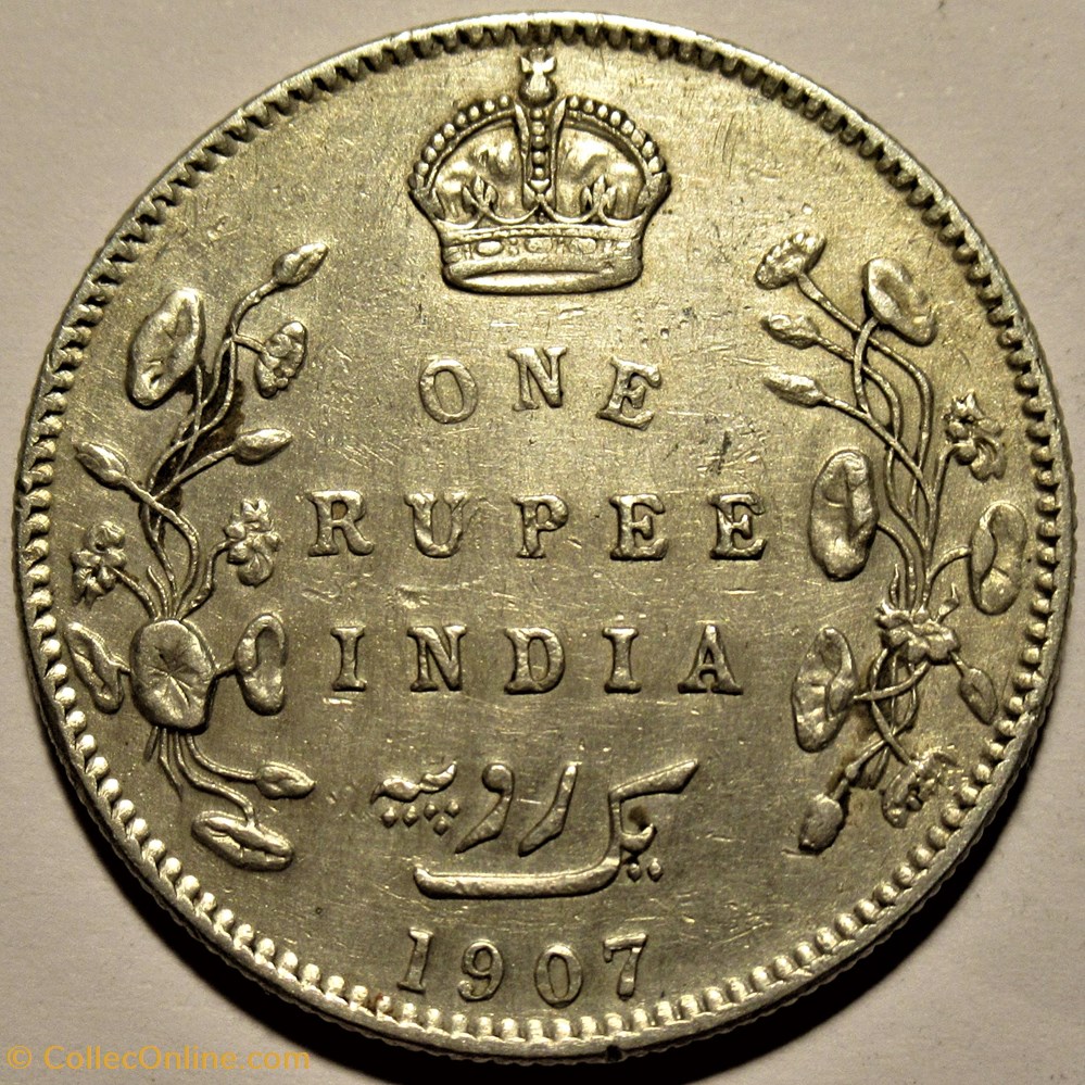 Edward VII - One Rupee 1907 - Empire of India 3 monnaies monde inde edward vii one rupee 1907 empire of india