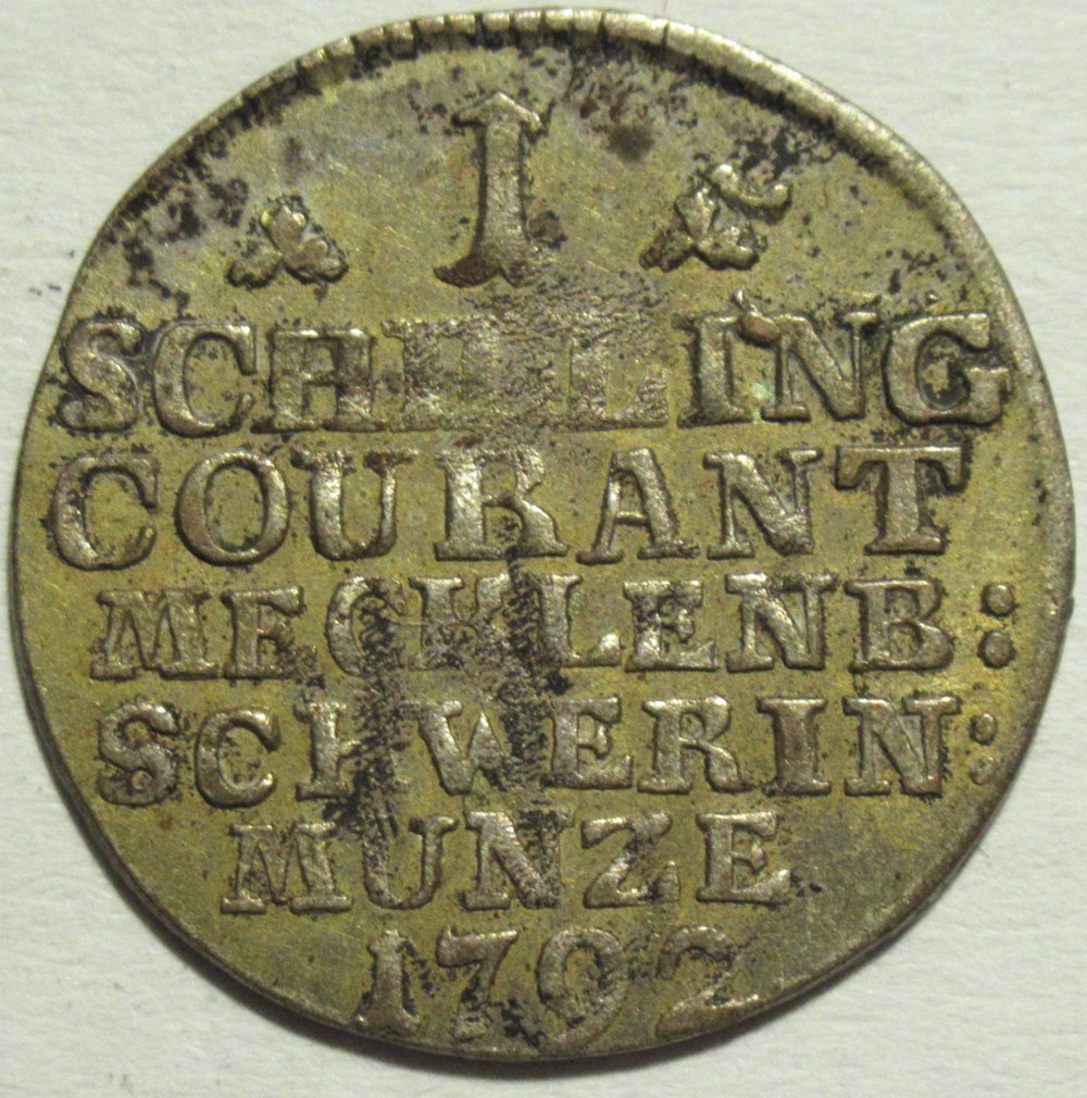 Friedrich Franz I - 1 Schilling 1792- Duchy of Mecklenburg-Schwerin monnaies monde allemagne friedrich franz i 1 schilling 1792 duchy of mecklenburg schwerin