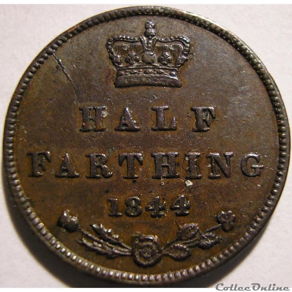 monnaie monde royaume uni victoria half farthing 1844 kingdom of great britain