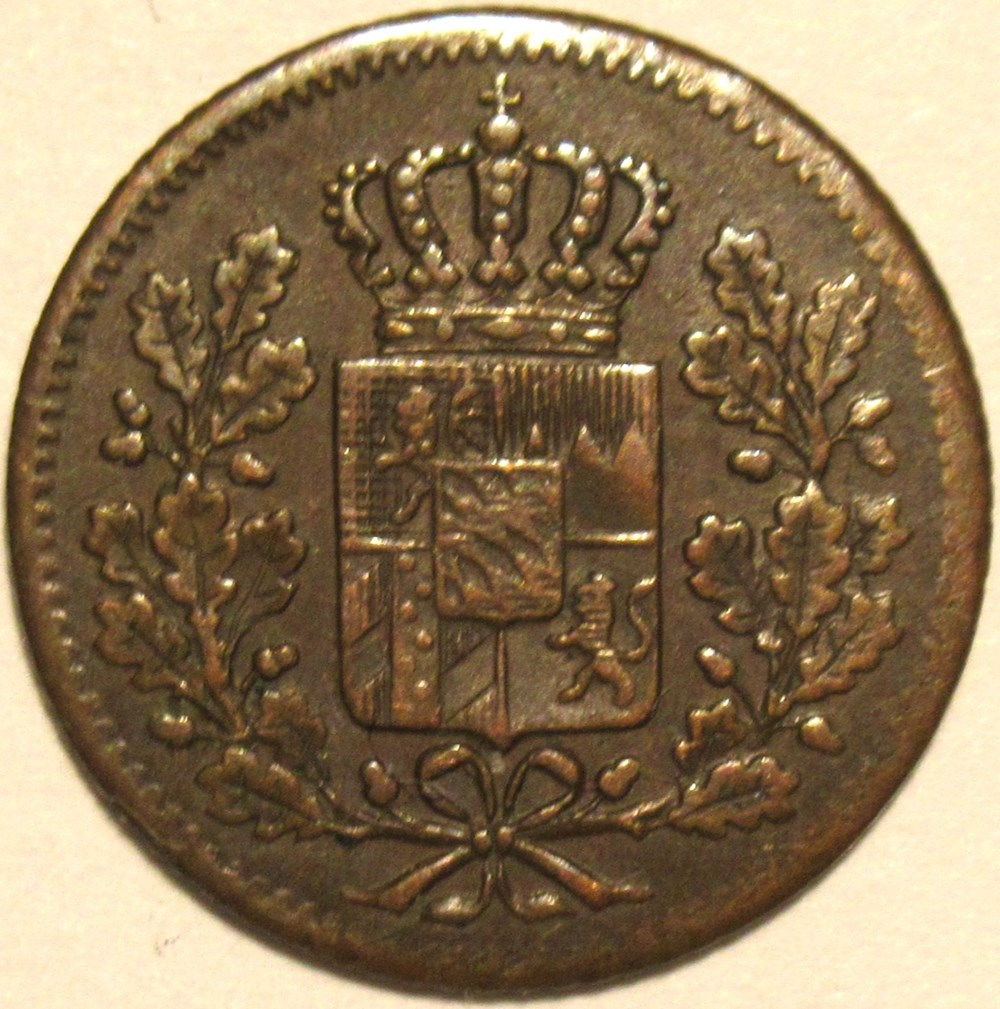 Maximilian II - 1 Heller 1852 - Kingdom of Bavaria monnaies europe medievale saint empire romain germanique maximilian ii 1 heller 1852 kingdom of bavaria