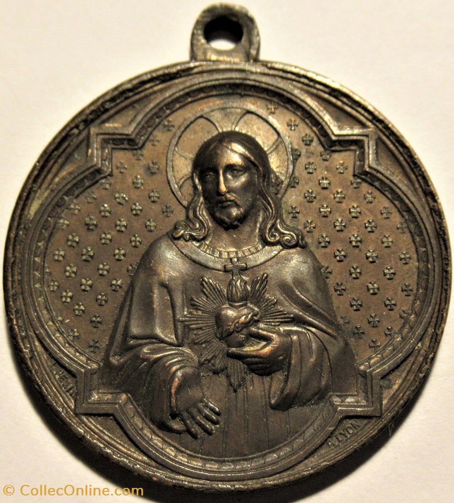 patrimoine religieux souvenir pelerinage a paray le monial 1873 basilique du sacre coeur medaille de l penin