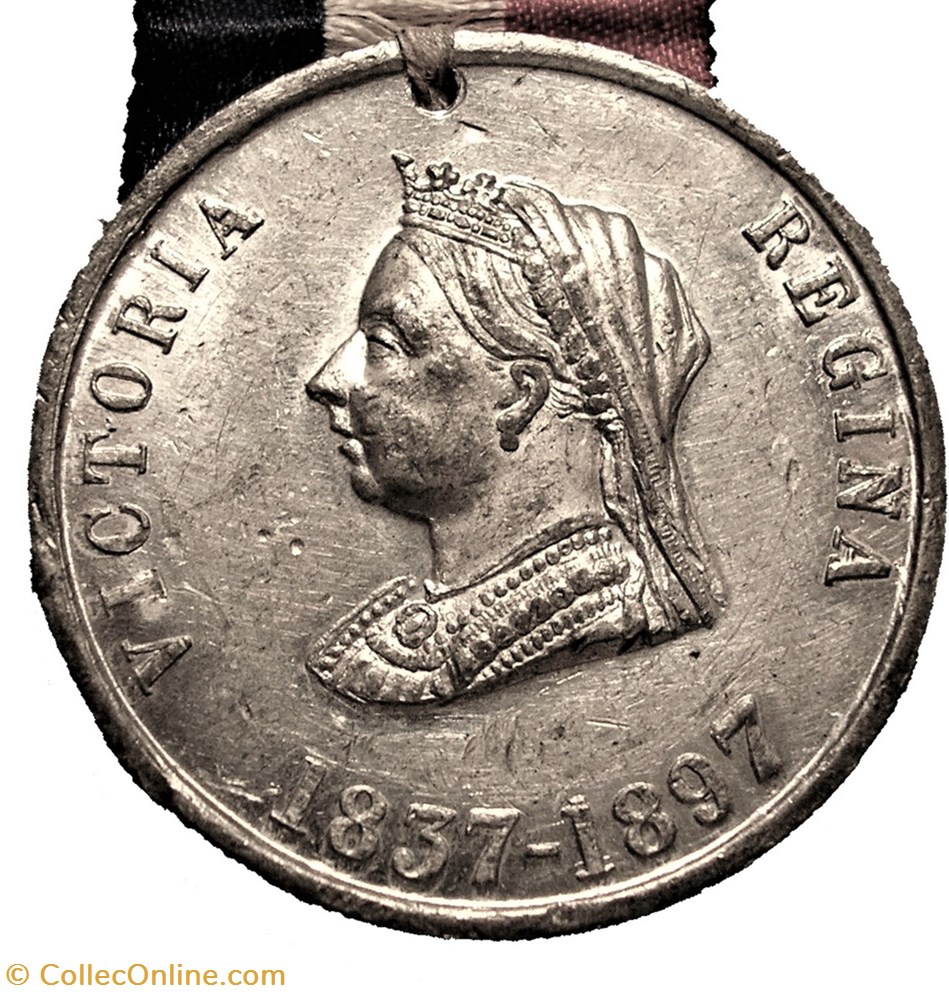 Victoria - 1897 Diamond Jubilee Medal & Ribbon - GB - Medals 