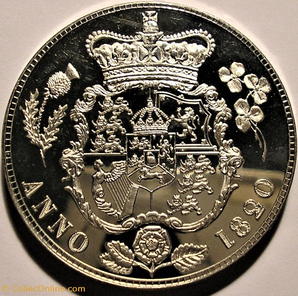 George IV - 1820 Crown - Retro Pattern - Great Britain 5 monnaie monde royaume uni george iv 1820 crown retro pattern great britain