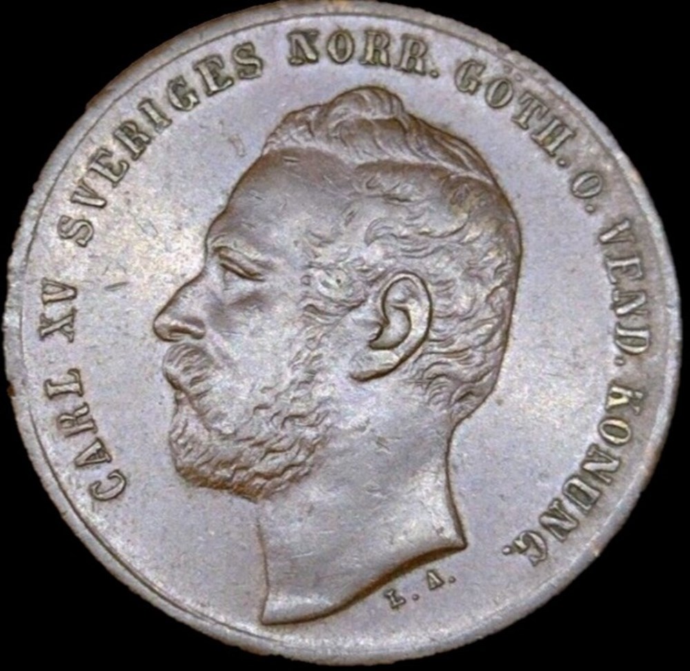 Sweden - Karl XV - 2 Öre 1861 monnaies monde suede sweden karl xv 2 ore 1861