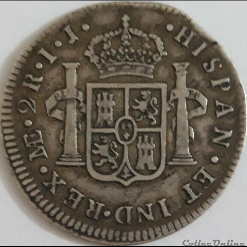Peru - 2 Reales 1792 Lima - Carlos IV de España 2 monnaie monde perou peru 2 reales 1792 lima carlos iv de espana
