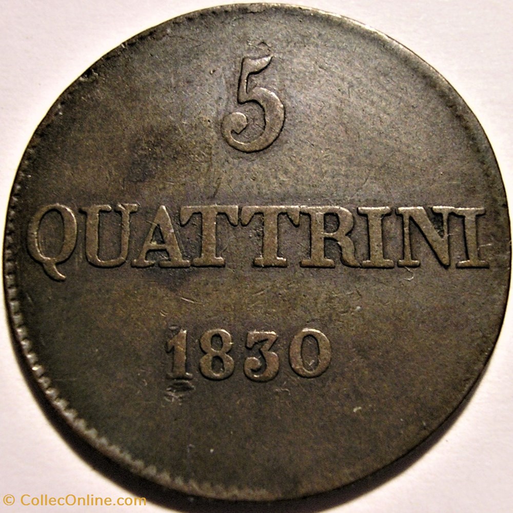 1830 Grand Duché de Toscane, 5 Quattrini - Leopold II Habsbourg-Toscane 2 monnaies monde italie 1830 grand duche de toscane 5 quattrini leopold ii habsbourg toscane