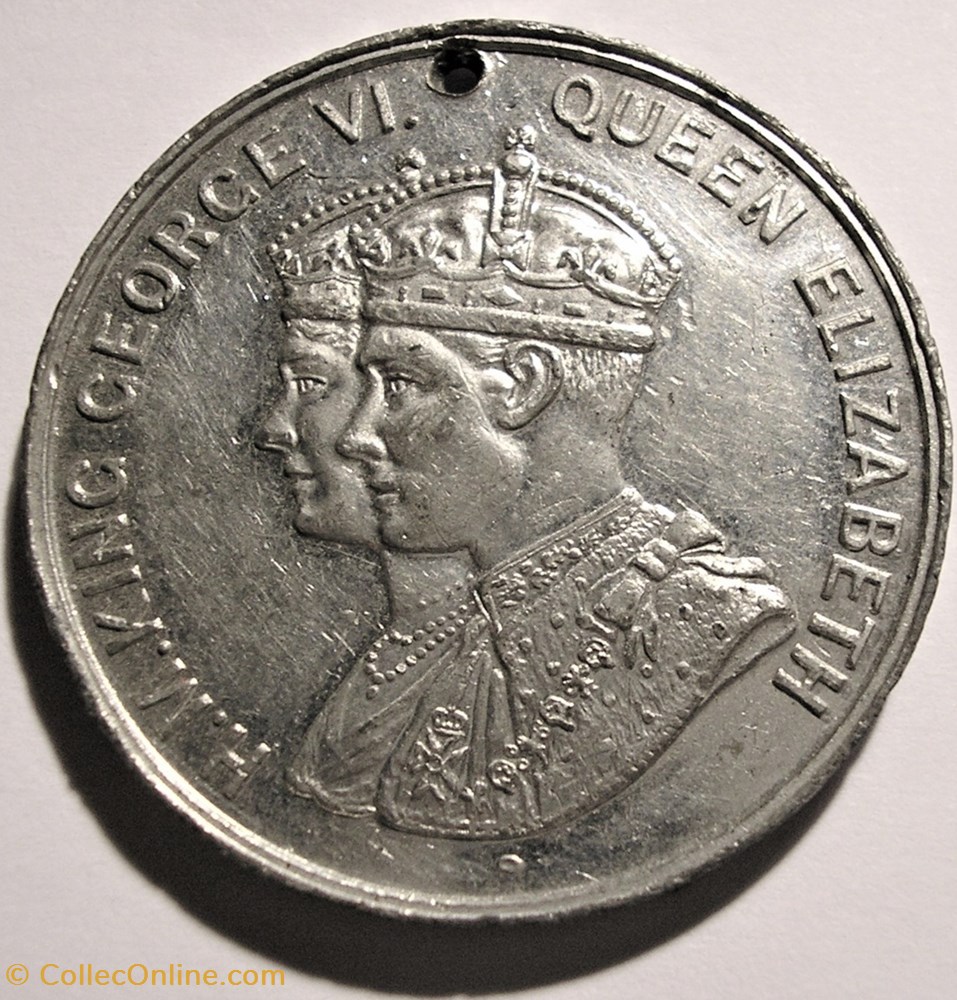 George VI & Elizabeth - 1937 Coronation at Westminster Abbey - UK (ex.2) 2 medaille royaume uni george vi elizabeth 1937 coronation at westminster abbey uk ex 2