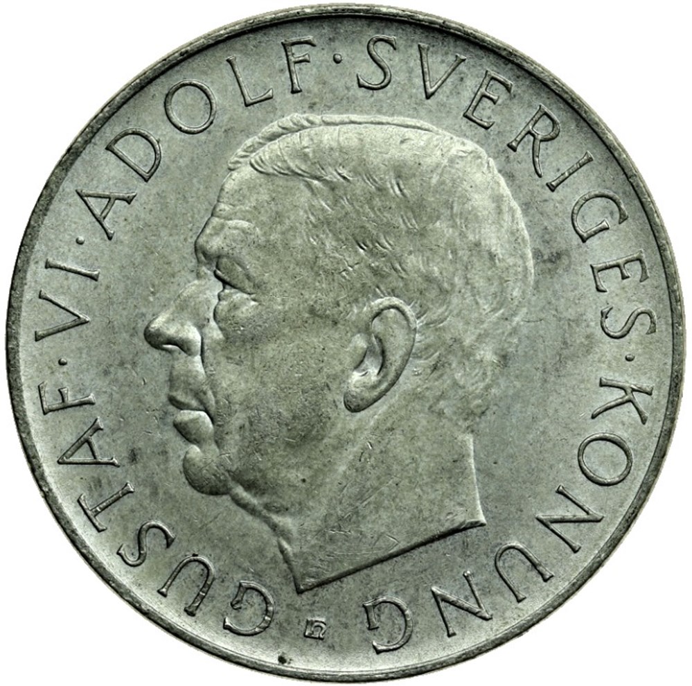 Gustaf VI Adolf of Sweden - 5 Kronor 1952 - 70th. Birthday monnaies monde suede gustaf vi adolf of sweden 5 kronor 1952 70th birthday