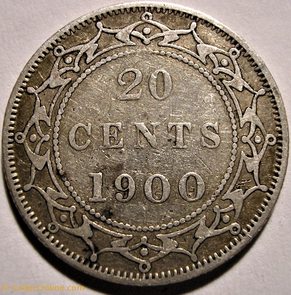 Victoria - 20 Cents 1900 Newfoundland (ex.2) monnaie monde canadum victoria 20 cents 1900 newfoundland ex 2