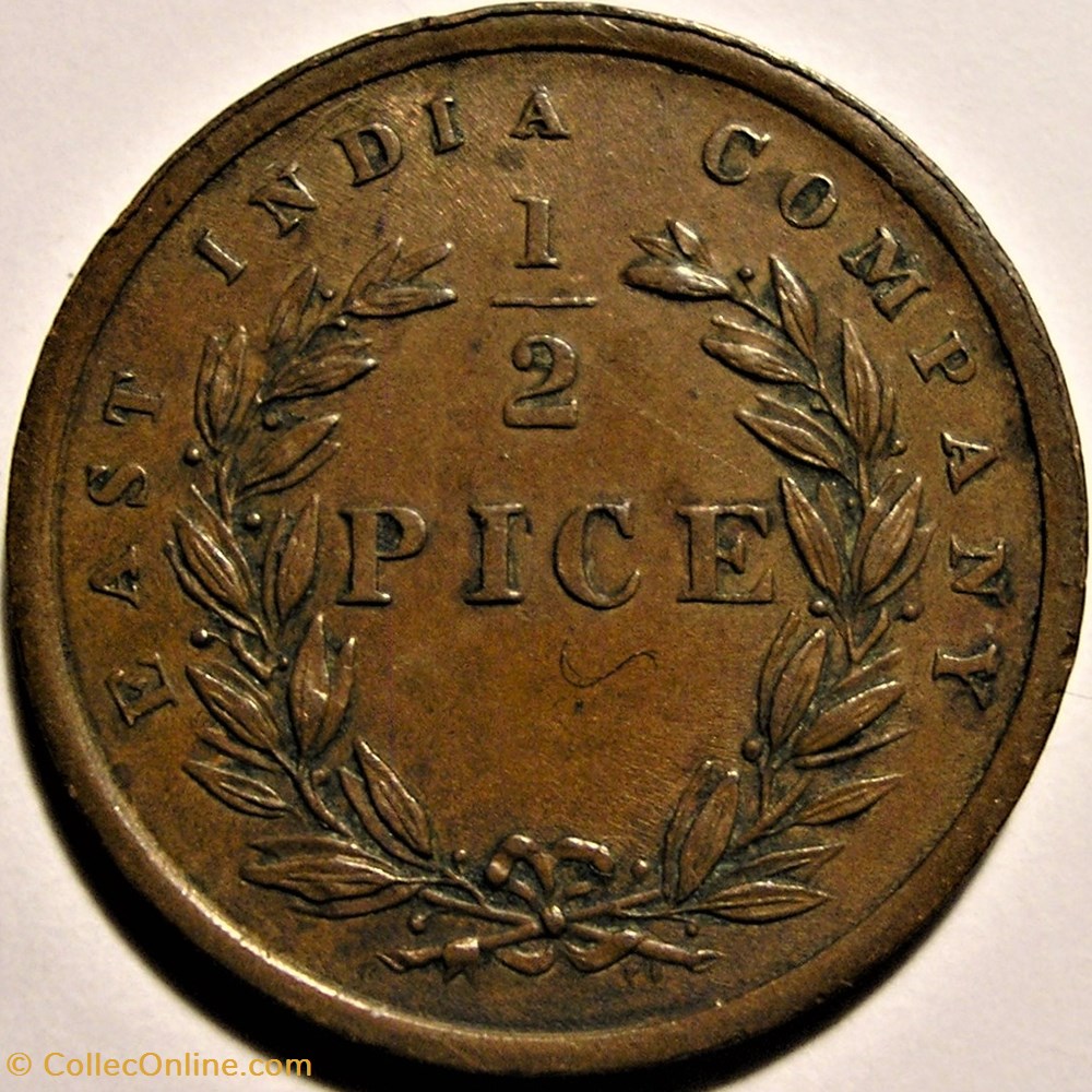 Queen Victoria - Half Pice 1853 3 monnaie monde inde queen victoria half pice 1853