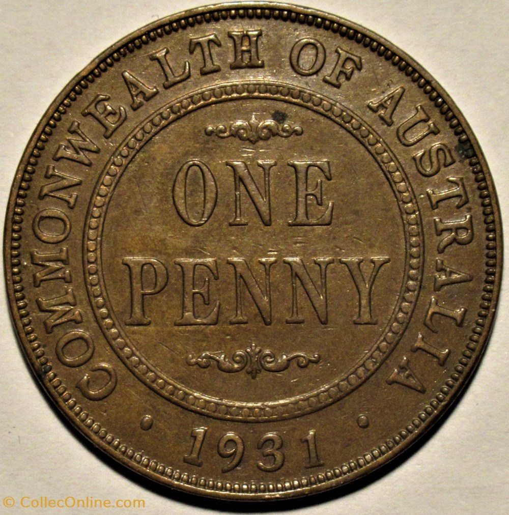 George V - One Penny 1931 - Australia monnaies monde australie george v one penny 1931 australia