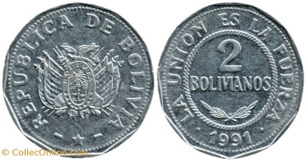 2 bolivianos 1991