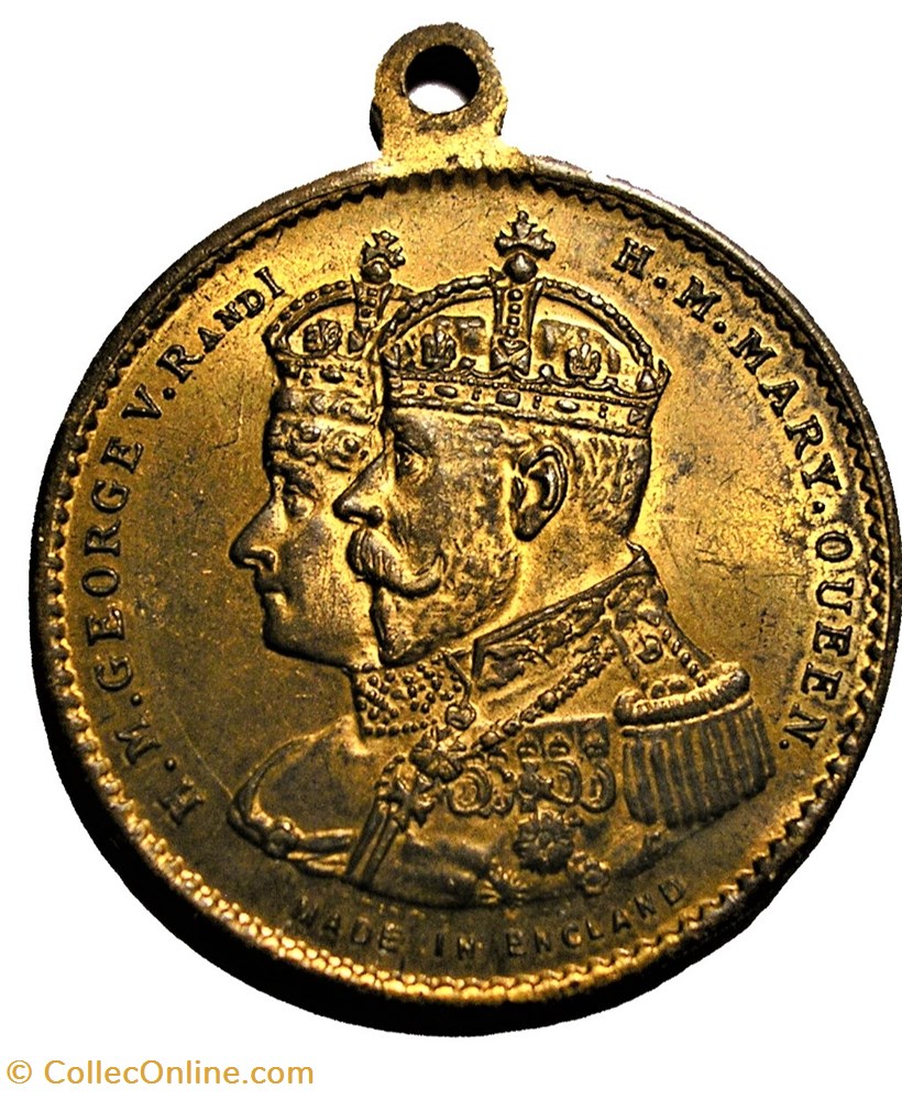 George V & Mary - 1911 Coronation Medalet made in England, UK 2 medaille royaume uni george v mary 1911 coronation medalet made in england uk