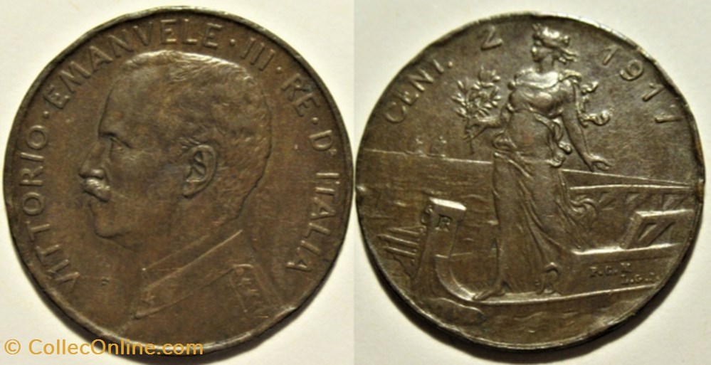 1917 Regno d'Italia, 2 Centesimi, Roma - Vittorio Emanuele III monnaies monde italie 1917 regno italia 2 centesimi roma vittorio emanuele iii