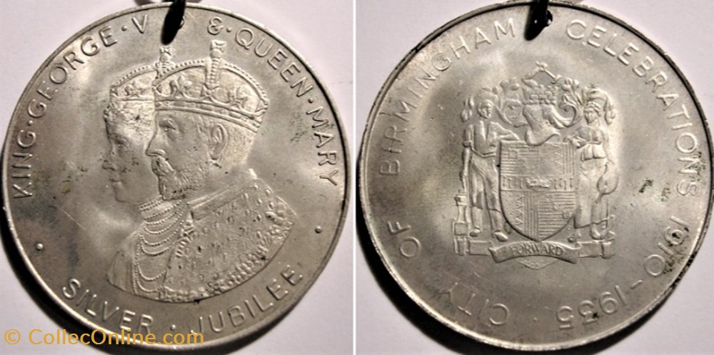 medaille royaume uni george v mary silver jubilee 1935 medal birmingham england